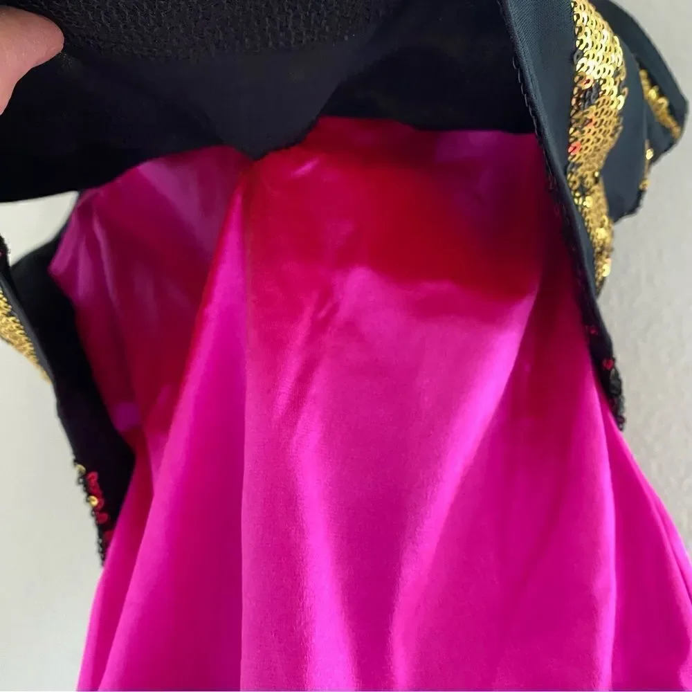 Weissman dance costume pink vest gold sequin Mr. Pinstripe Suit 9505 child MC